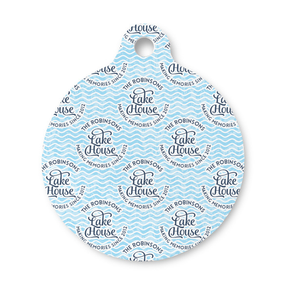 Custom Lake House #2 Round Pet ID Tag - Small (Personalized)