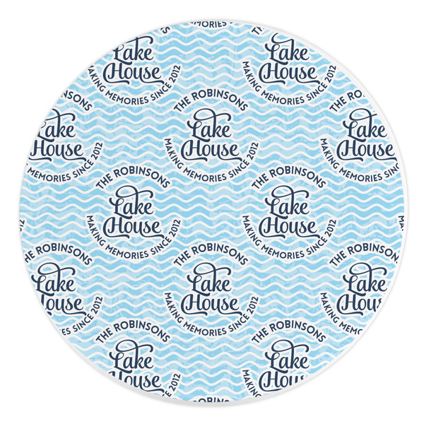 Custom Lake House #2 Round Stone Trivet (Personalized)