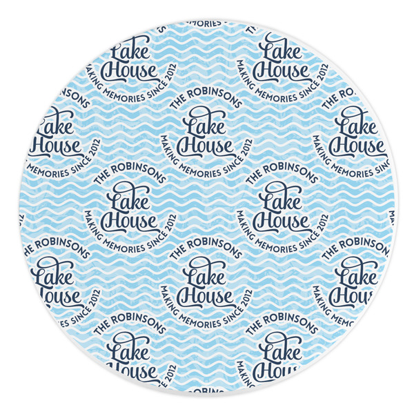 Custom Lake House #2 Round Stone Trivet (Personalized)
