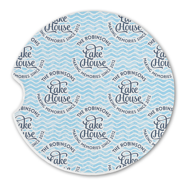 Custom Lake House #2 Sandstone Car Coaster - Single (Personalized)