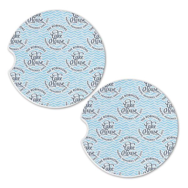 Lake House #2 Sandstone Car Coasters - Set of 2