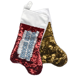 Lake House #2 Reversible Sequin Stocking (Personalized)
