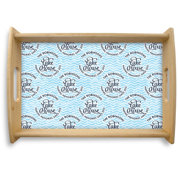 Custom Lake House #2 Natural Wooden Tray - Small (Personalized)