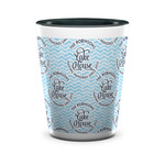 Lake House #2 Ceramic Shot Glass - 1.5 oz - Two Tone - Single (Personalized)