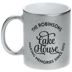 Lake House #2 Metallic Silver Mug (Personalized)