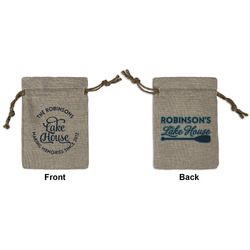 Lake House #2 Small Burlap Gift Bag - Front & Back (Personalized)