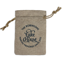 Lake House #2 Small Burlap Gift Bag - Front (Personalized)