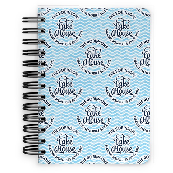 Custom Lake House #2 Spiral Notebook - 5x7 w/ Name All Over