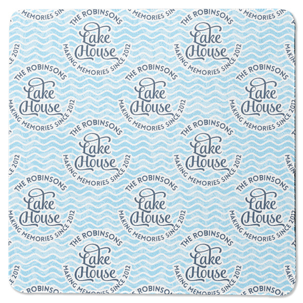 Custom Lake House #2 Square Rubber Backed Coaster (Personalized)