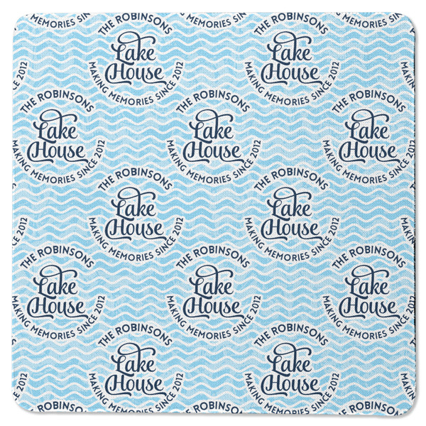 Custom Lake House #2 Square Rubber Backed Coaster (Personalized)