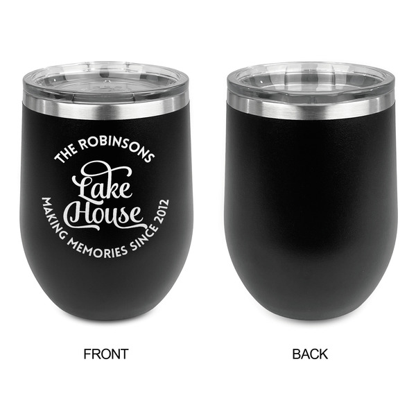Lake House #2 Stainless Wine Tumblers - Black - Single Sided - Approval