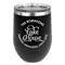 Lake House #2 Stainless Wine Tumblers - Black - Single Sided - Front