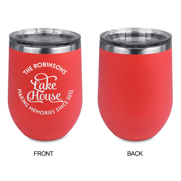 Lake House #2 Stainless Wine Tumblers - Coral - Single Sided - Approval