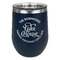 Lake House #2 Stainless Wine Tumblers - Navy - Single Sided - Front