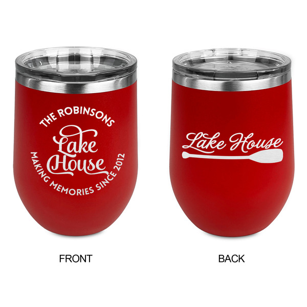 Lake House #2 Stainless Wine Tumblers - Red - Double Sided - Approval