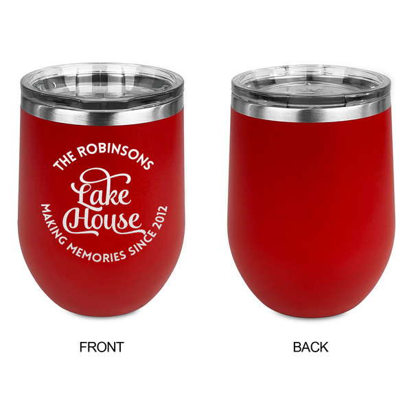 Lake House #2 Stainless Wine Tumblers - Red - Single Sided - Approval