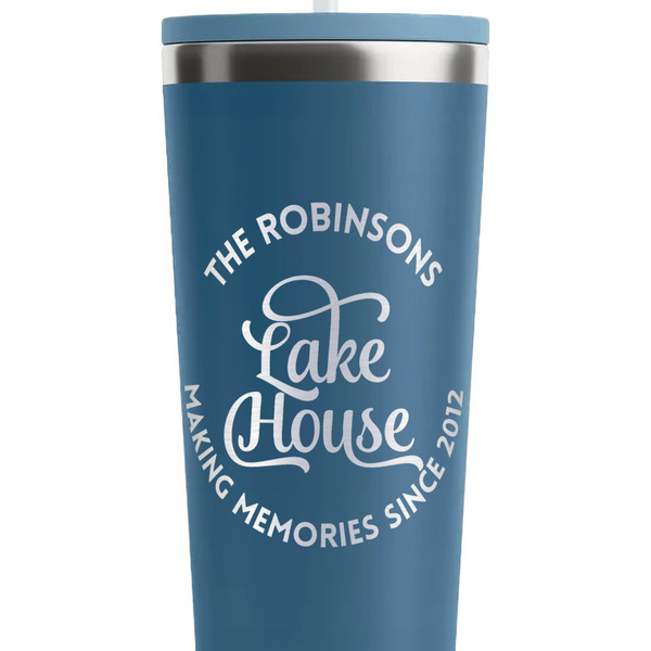 Lake House #2 Steel Blue RTIC Everyday Tumbler - 28 oz. - Close Up