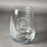 Lake House #2 Stemless Wine Glass - Engraved (Personalized)