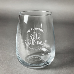Lake House #2 Stemless Wine Glass - Engraved (Personalized)