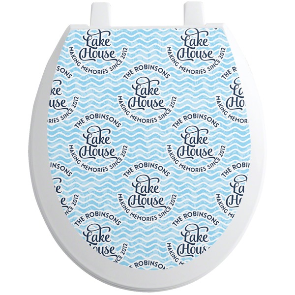 Custom Lake House #2 Toilet Seat Decal - Round (Personalized)