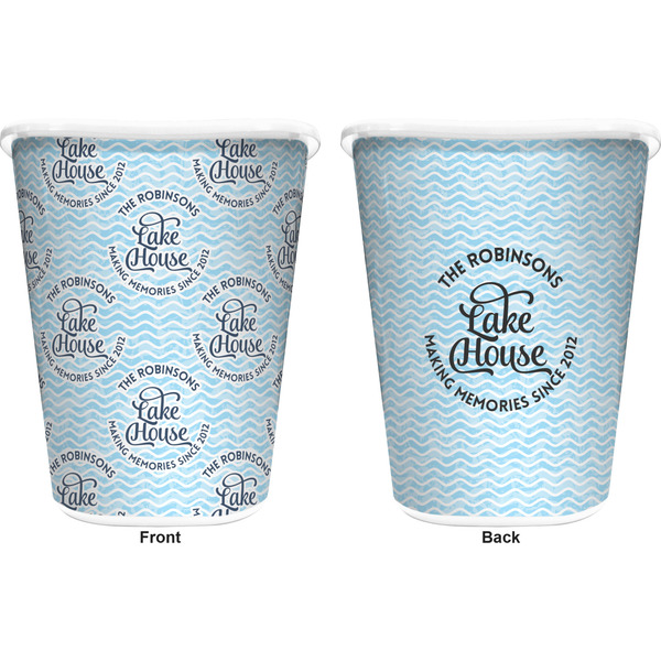 Lake House #2 Trash Can White - Front and Back - Apvl