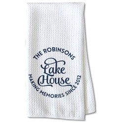 Lake House #2 Kitchen Towel - Waffle Weave - Partial Print (Personalized)