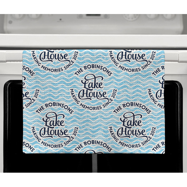 Lake House #2 Waffle Weave Towel - Full Color Print - Lifestyle2 Image