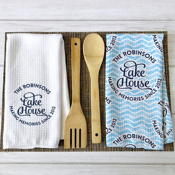 Lake House #2 Waffle Weave Towels - 2 Print Styles