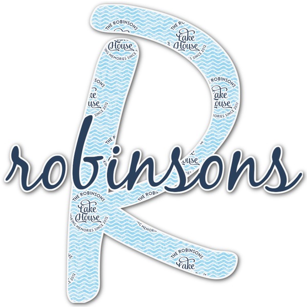 Custom Lake House #2 Name & Initial Decal - Custom Sized (Personalized)