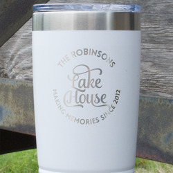 Lake House #2 20 oz Stainless Steel Tumbler - White - Single Sided (Personalized)