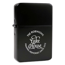 Lake House #2 Windproof Lighter - Black - Double Sided (Personalized)