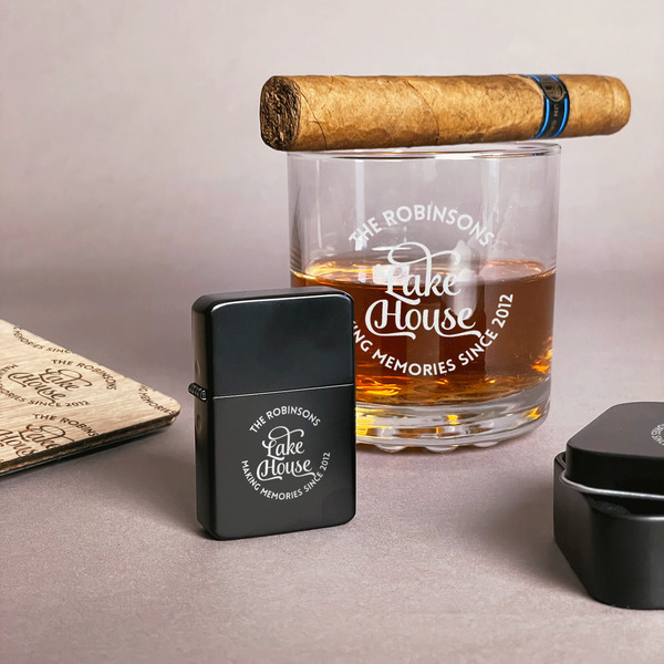 Lake House #2 Windproof Lighters - Black - In Context