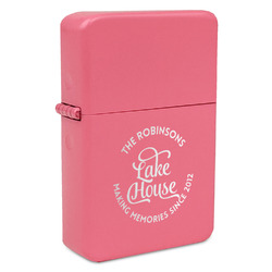 Lake House #2 Windproof Lighter - Pink - Double Sided (Personalized)