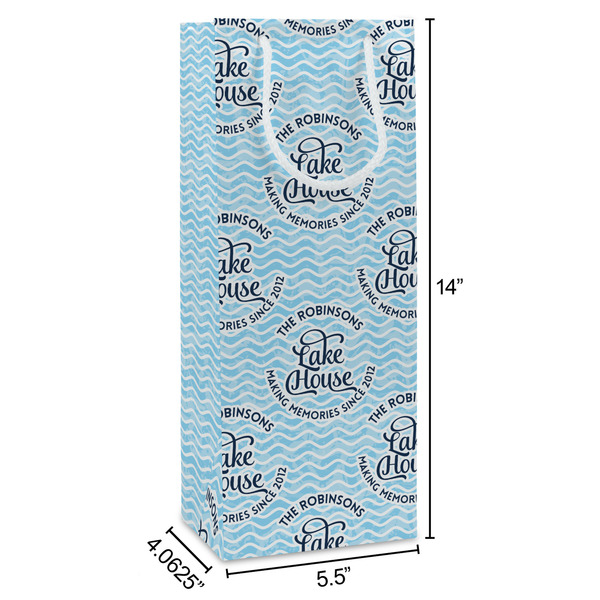 Lake House #2 Wine Gift Bag - Dimensions