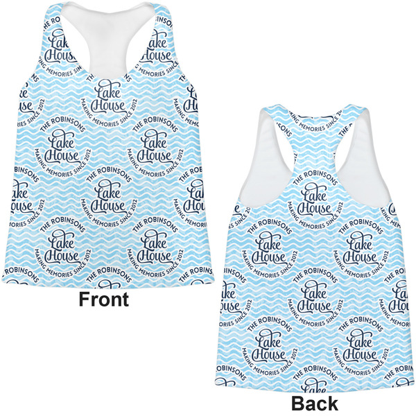 Lake House #2 Womens Racerback Tank Tops - Medium - Front and Back