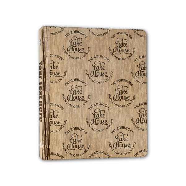 Custom Lake House #2 Wood 3-Ring Binder - 1" Half-Letter Size (Personalized)