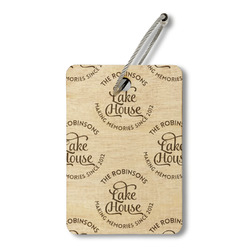 Lake House #2 Wood Luggage Tag - Rectangle (Personalized)
