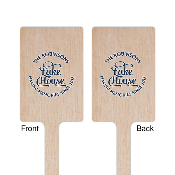 Lake House #2 Wooden 6.25" Stir Stick - Rectangular - Double Sided - Front & Back