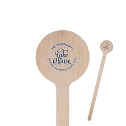 Lake House #2 6" Round Wooden Stir Sticks - Double Sided (Personalized)