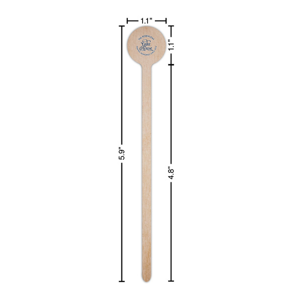 Lake House #2 Wooden 6" Stir Stick - Round - Dimensions