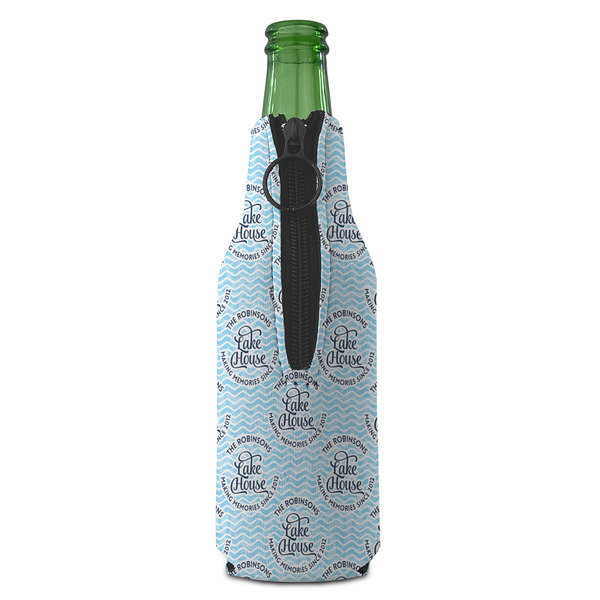 Lake House #2 Zipper Bottle Cooler - BACK (bottle)