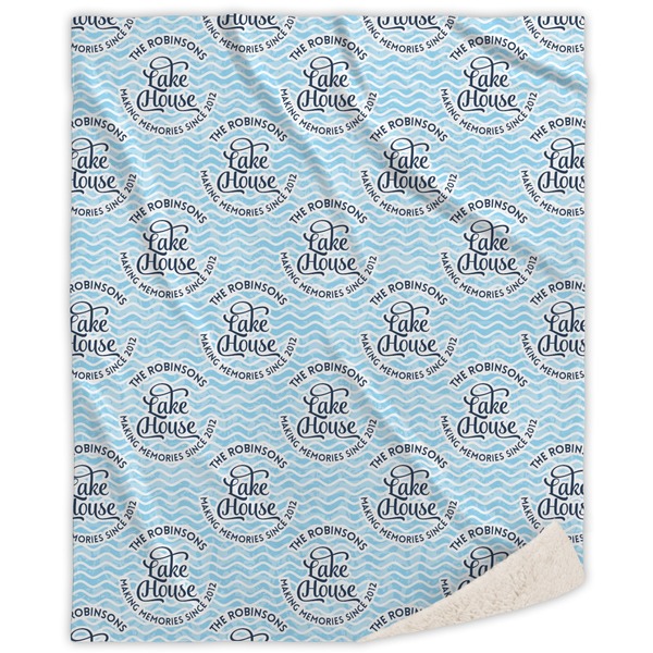 Custom Lake House #2 Sherpa Throw Blanket - 60"x80" (Personalized)