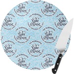 Lake House #2 Round Glass Cutting Board - Small (Personalized)