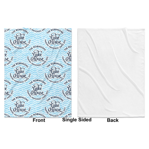 Lake House w/Name & Date Baby Blanket (Single Sided - Printed Front, White Back)