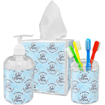 Lake House #2 Acrylic Bathroom Accessories Set w/ Name All Over