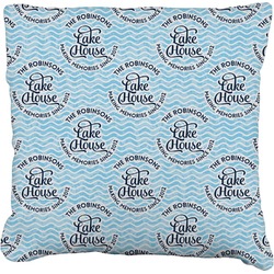 Lake House #2 Faux-Linen Throw Pillow 16" (Personalized)