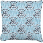 Lake House #2 Faux-Linen Throw Pillow 18" (Personalized)