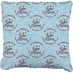 Lake House #2 Faux-Linen Throw Pillow 18" (Personalized)