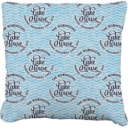 Lake House #2 Faux-Linen Throw Pillow 20" (Personalized)