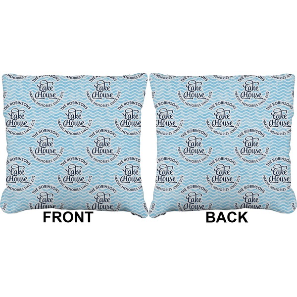 Lake House w/Name & Date Burlap Pillow Approval